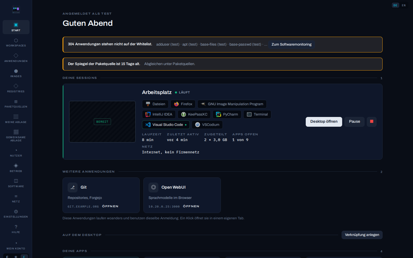 Start & Dashboard