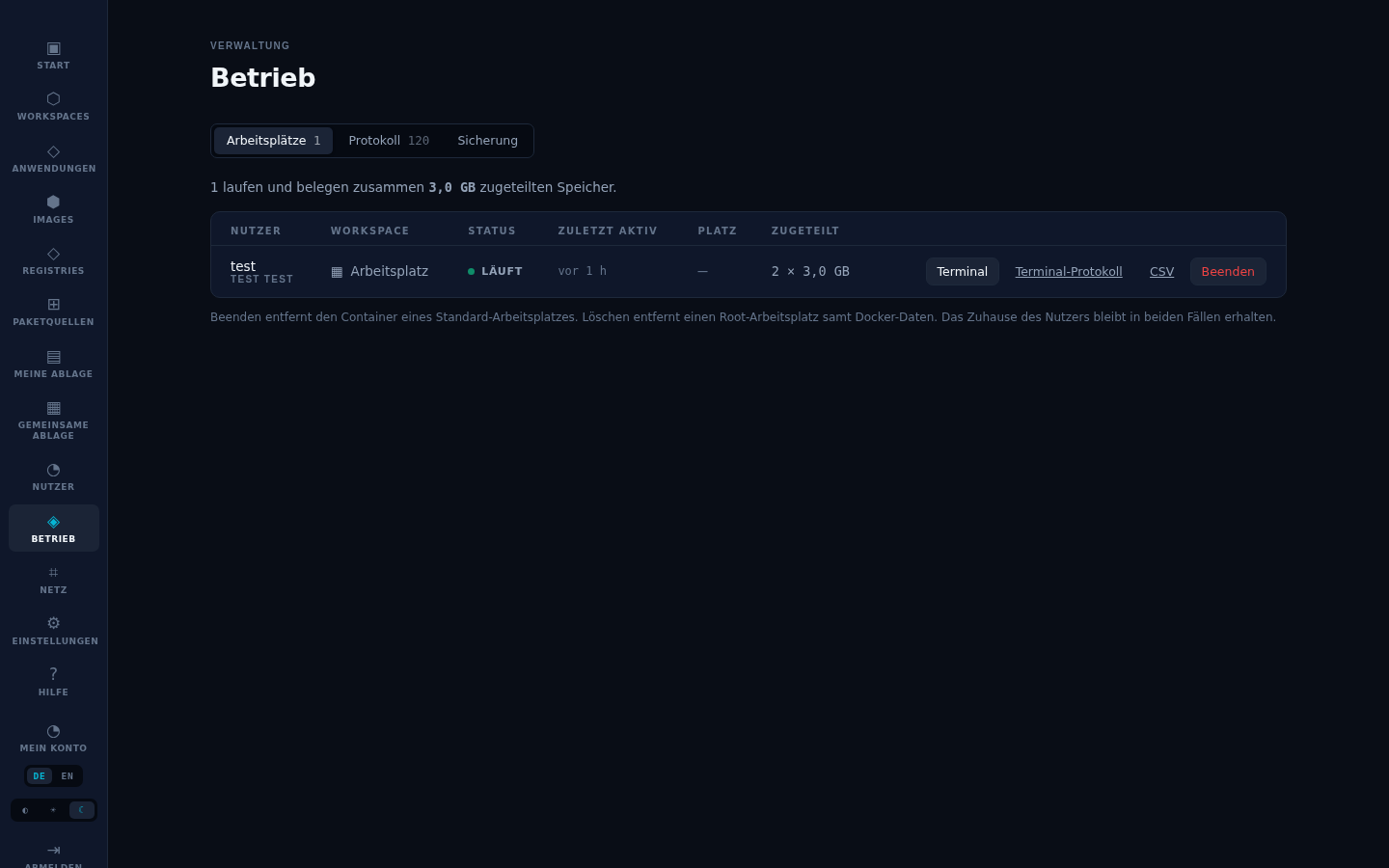 OpenTerminalApps – Betriebs-Übersicht