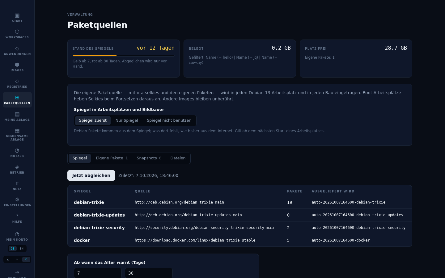 OpenTerminalApps – Paketquellen-Administration